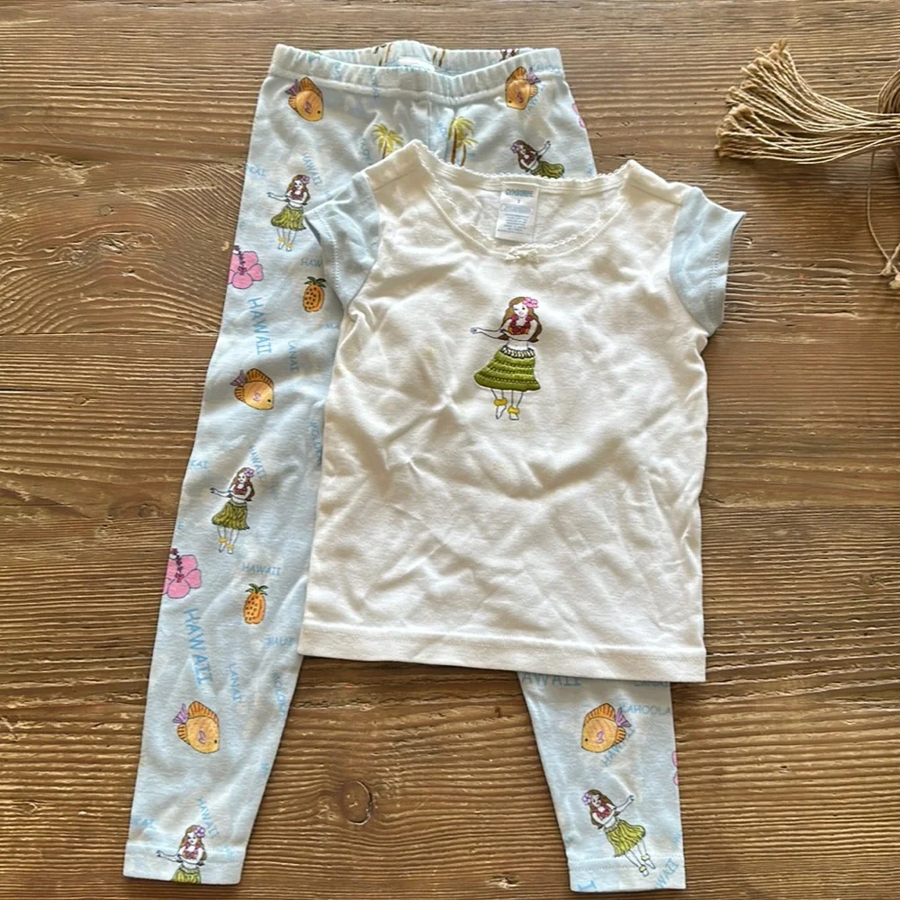 Gymboree Sleepwear Hawaii 2 piece pajama set top/pants sz 3